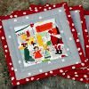 Fussy Cut Christmas Shopping Coasters