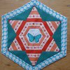 Fussy Cut Paper Pieced Hexagon Block