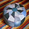 Patchwork Denim Pouf Cushion
