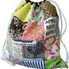 Reversible Drawstring Patchwork Bag