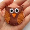 Handmade Owl Brooch