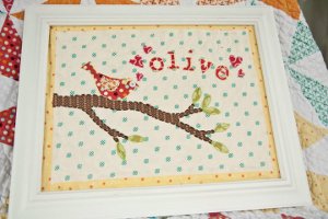 Baby Bird Quilted Wall Art