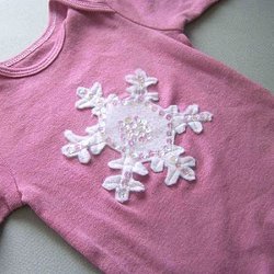 Snowflake and Christmas Tree Applique Onesies