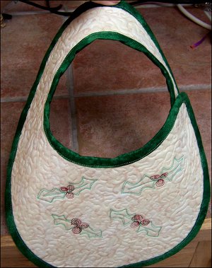 Quilted Holly Leaves Bib