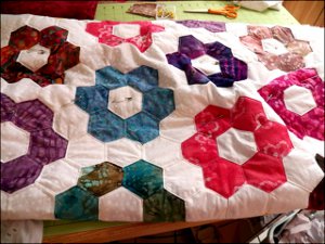 Grandmother's Flower Garden Quilted Pillowcases
