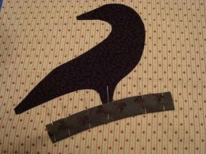Crow on Berry Branch Applique