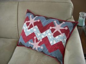Zigzag Snowflake Patchwork Pillow